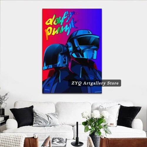 French Band Daft Punk Poster Quote Music Stars Canvas Painting Art Poster and Print Home Decor Picture for Living Room Wall Art