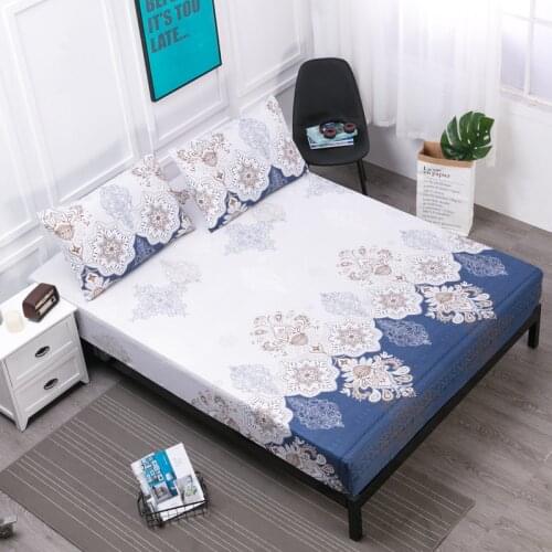 The New Polyester Printed Bed Sheet Waterproof Mattress Protector Fits The Bed Linen Simmons Protective Cover
