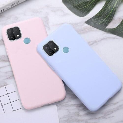 Candy Color For OPPO A15 Case Fundas OPPO A15S Shockproof Soft Silicone TPU Cover For OPPO A15