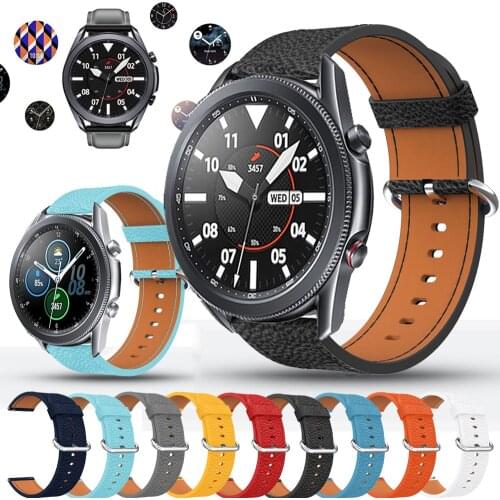 For Samsung Galaxy Watch 3 45mm Strap Genuine Leather Band Galaxy3 Replacement Classic Buckle Bracelet Belt 22mm Watchbands