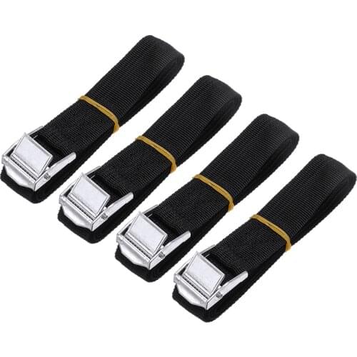 Mayitr 4pcs Black Car Auto Cam Buckle Straps Black Cargo Lashing Strap Luggage Tie Down 25mm x 1.5m