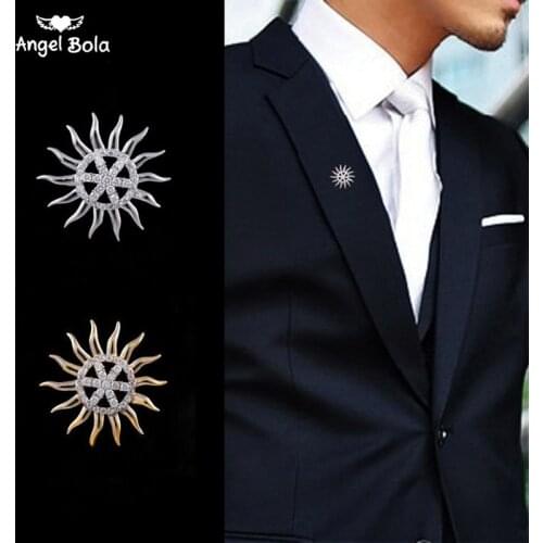 Sun Flower Style Boutonniere Couple/mens High-end Taste Accessories Vintage Metal Brooch Wild Women Gifts