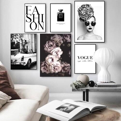 Modern Minimalist Fashion Poster Home Decor Nordic Canvas Painting Black and White Figure Picture Wall Art Print for Dormitory