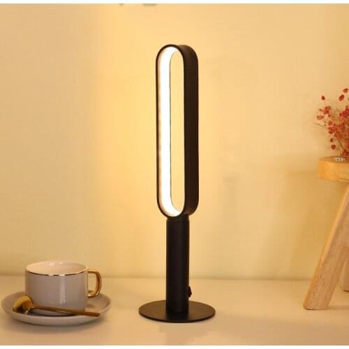 LED Rechargeable Table Lamp Bar Bedroom Ring Desk Lamp for Living Room Bedside Lamp Restaurant Night Light Restaurant Home Decor
