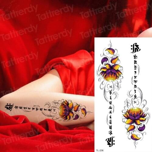Tattoo & body art mehndi stickers for hand arm sleeves tattoos lotus flower indian tatoo girls women temporary fashion tattoos