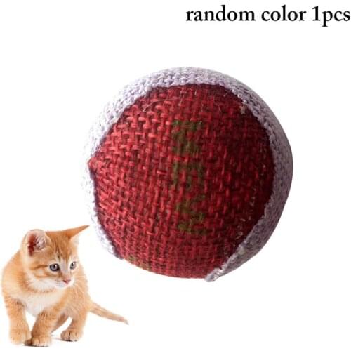 1PCS Random Color Cat Ball Toy Cloth Creative Patch Toy Funny Interactive Toy Kitten Play Toy Cat Playing Ball Training Toys