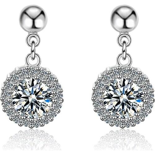 Utimtree Simple Five Star Statement Earrings Silver 925 Sterling Jewelry Drop Earring for Women Girls Party Bijoux Dropshipping