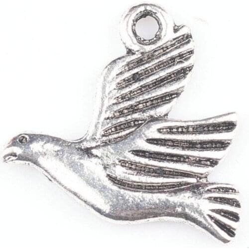 Vintage Silver Pretty Peace Dove 3D Charms Pendants For Jewelry Making Findings Bracelets Accessories DIY Gifts Hot Z2102