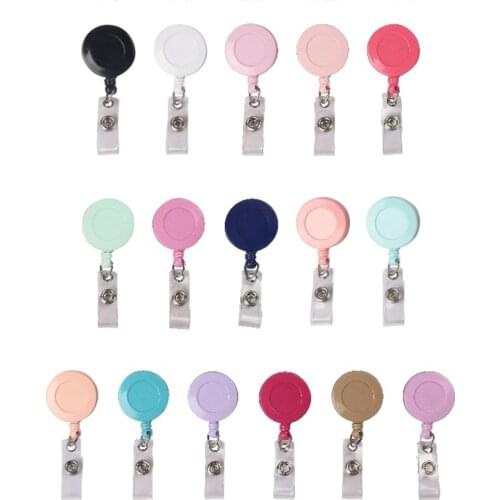 Retractable Pull Badge Reel 360° Rotation Key Ring ID Badge Name Tag Lanyard Card Holder Office Supplies