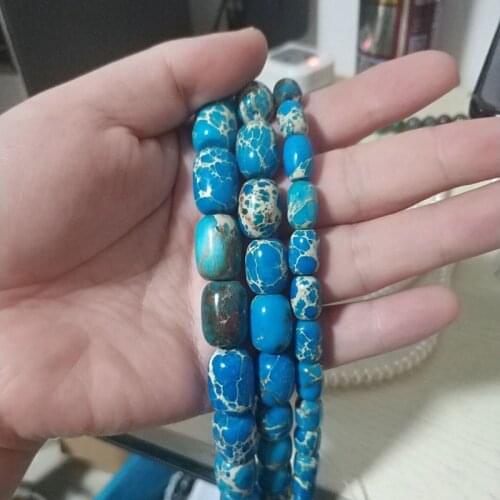High Quality Blue Agates Stone 8x12/12x16/13x18mm Column Shape Necklace Bracelet Jewelry DIY Gem Loose Beads 38cm wk213