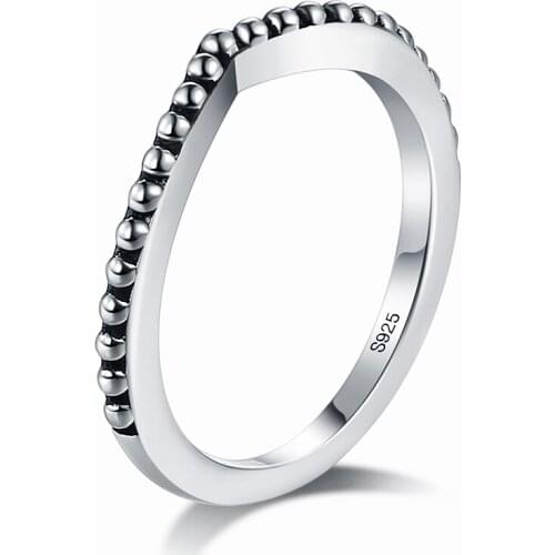 ZEMIOR 925 Sterling Silver Rings For women Water Drop Round Beads Finger Ring Simple Engagement Jewelry Valentines Day Gift