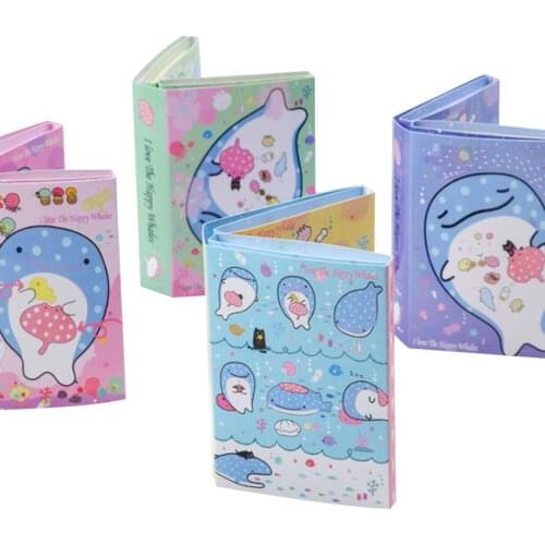 1pack/lot Kawaii Cartoon Whales Series Fold Memo Cute Notepad Sticky Note Pad Writing Scratch Pad For School And Office Supply