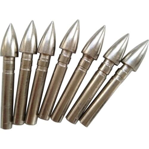 10pcs Archery Arrowhead Target Broadhead Silver Field Tips Arrow Points Fit For ID 4.2mm Arrow