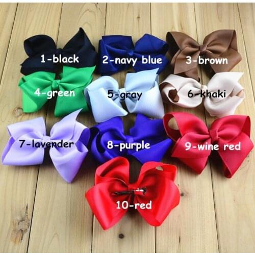 100 pcs/lot , Large 4.7" Boutique Hairbow Clips Ribbon Bow Hair Clip Wholesale