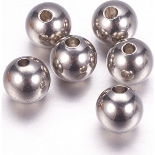 100pcs 8mm 304 Stainless Steel Round Cord End Caps, Memory Wire End Caps accessories for jewelry making, Hole: 2mm F65