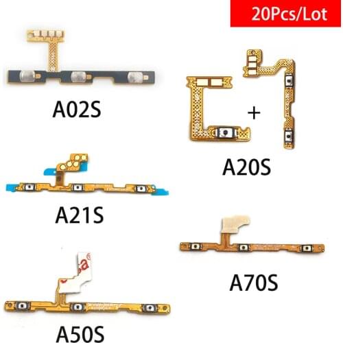 20Pcs/Lot Mobile Phone Power Volume Side Button Key Flex Cable For Samsung Galaxy A02S A10S A20S A30S A40S A50S A70S A21S