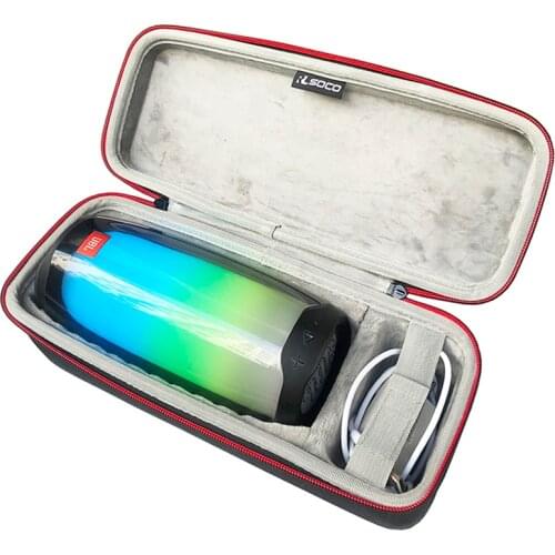 2020 Newes EVA Hard Case for JBL Pulse 4 Portable Wireless Bluetooth Speaker Fits USB Cable and Charger Black Gray Storage case