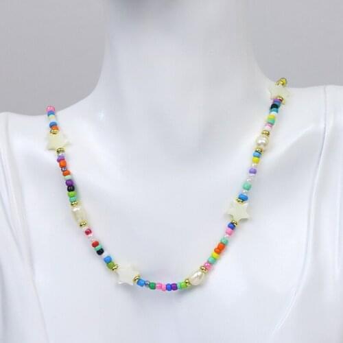 5 Pcs Colorful Bead Freshwater Pearls Rice Bead Strand Necklace Strand Necklace Fruit Jewelry Necklace Gift 90012