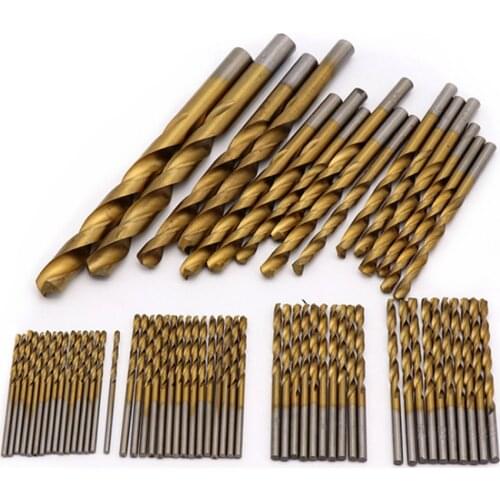 99pcs/set Titanium Coated Drill Bits High Speed Steel HSS Drill Bit Set Tool 1.5mm-10mm For Power Tools