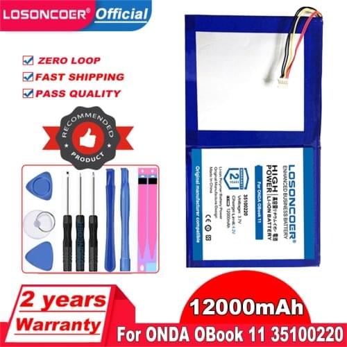 LOSONCOER 12000mAh For ONDA OBook 11 Battery OBook 11 Pro / 11 Plus OBook11 Tablet Battery High Capacity