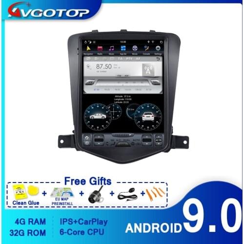 AVGOTOP Android 9.0 Tesla Vehicle Head Unit for CHEVROLET CRUZE 2009-2015 Carplay GPS DSP Vertical Screen Car Radio
