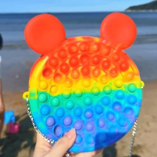 Girls Toys Gift Pop Bag Fidget Toys for Kids Minnie Bag Anti Stress Squeeze Toy Bag for Girls Juguetes Para Ninas over 6 Years