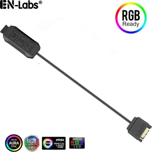 RGB Controller Cable,PC 5V 12V ARGB CPU Case Cool Fan LED Light Strip Lamp Bar Water Cooling AURA Control,SATA/Molex Powered