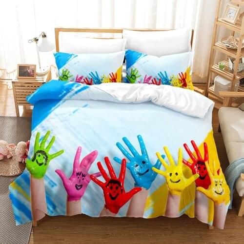 Ours Hand Bedding Set Single Twin Full Queen King Size Hands Print Bed Set Childrens Kid Bedroom Duvetcover Sets 3D 001