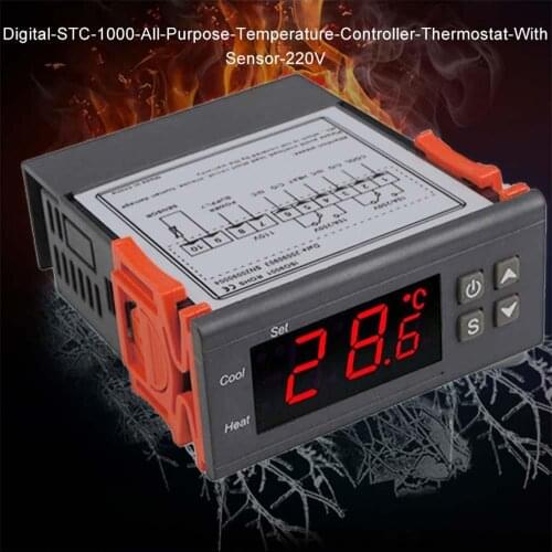 STC-1000 STC Temperature Controller Sensor Warm Cold Auto Change Fault Alarm Aquarium All-Purpose Chiller Thermostat Durable
