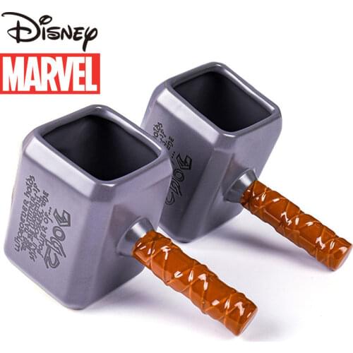Disney Marvel Peripheral Anime Cartoon Mug Thors Hammer Large-capacity Ceramic Mug Funny Creative Special-shaped Water Cup