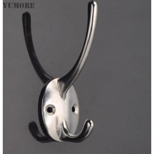 YUMORE 100pcs/lot Metal Clothes Hooks Double Hooks Towel Hanger Bathroom Kitchen Hat Towel Coat Wall Mounted Hangers