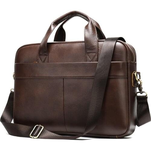 Mens Genuine Leather Laptop Bag for Men Porte Document Business Handbag Bag Executive for Men Mens Briefcase Bag