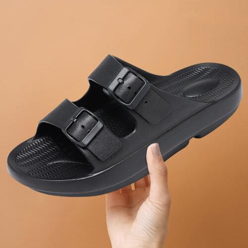 2021 Summer casual beach sandals for men adjustable buckles strap EVA non-slip slippers thickened mens shoes plus 36-46