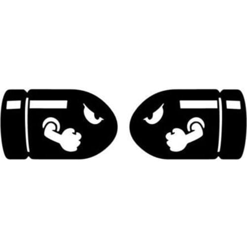 LLY-1101 Personality Car Sticker 2PCS(Left & Right) Bullet Bill Decals PVC Super Mario Motorcycle Decoration Waterproof Decal