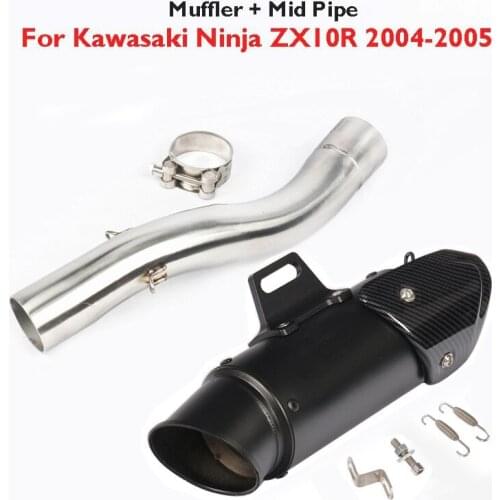 Motorcycle Exhaust Tip Muffler System Escape Middle Connection Link Pipe Slip on ZX10R Pipe for Kawasaki Ninja ZX10R 2004 2005