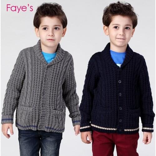 3T-10T Boys Sweaters Kids Cardigan Boys Winter Tops Children Clothes