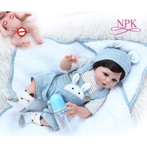 48CM lifelike bebe doll reborn baby doll full body soft silicone flexible cuddly sweet newborn baby with blanket