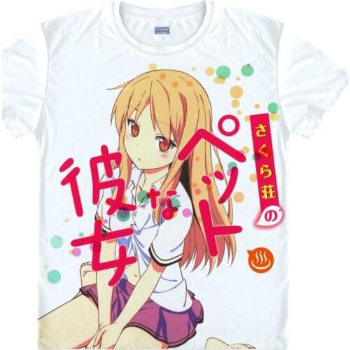 Sakurasou no Pet na Kanojo T-shirt Sorata Kanda Printed tshirts Short Sleeve Women Tees Shiina Mashiro Casual Summer T Shirt
