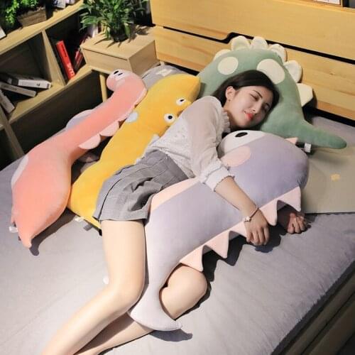 Lovely Plush Toys Animal Green/Pink/Grey Dinosaur Yellow Crocodile Stuffed Soft Kawaii Cartoon Pillow Dolls for Christmas Gift