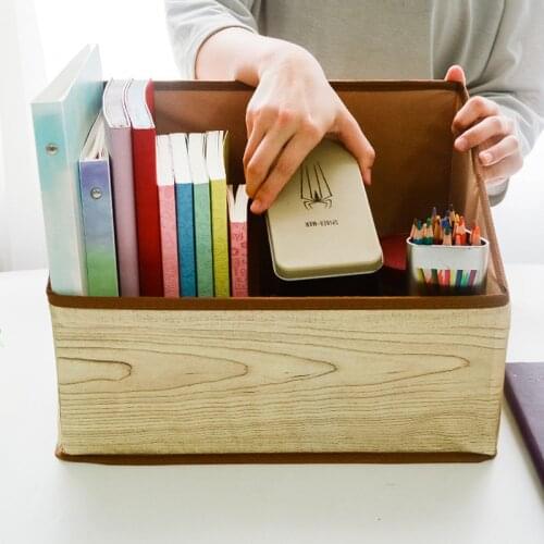 Folding Cloth bookcase book magazine storage box Stationery pen pencil test paper desk storage box