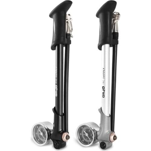 GS-02D Foldable 300psi High-pressure Bike Air Shock Pump with Lever & Gauge for Fork & Rear Suspension Mountain Bicycle