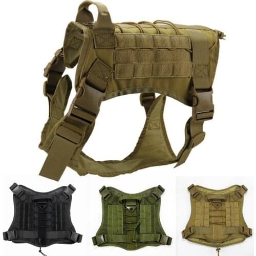CQC Outdoor Molle Tactical Service Dog Vest Harness Military K9 Police Dog Pet Clothing Working Training Walking Hunting Vest