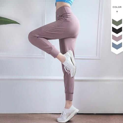 2021 Women Sports Running Pant Cozy High Waist Yoga Pants Female Breathable Elasticized Leggings Girl Gym Clothing Pure Colour
