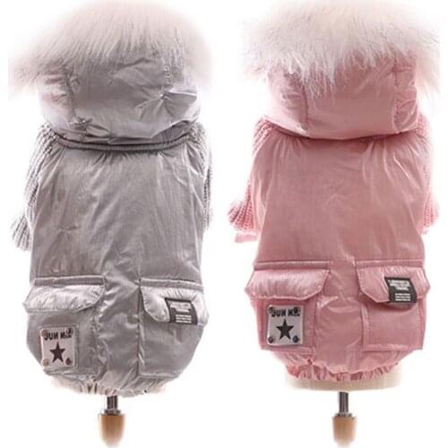 Winter Pet Dog Clothes Dog Overalls Winter Warm Waterproof Dog Down Jacket Reflective Jumpsuit for Pet Clothes Snowsuit
