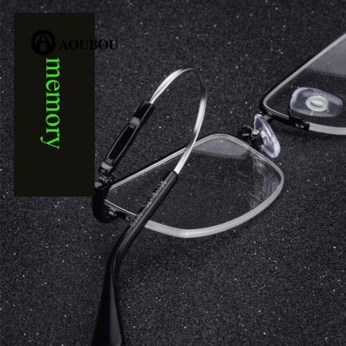 Myopia glasses -100/-600 nearsighted Finished product Men Half frame memory metal Ultralight anti blue ray prescription