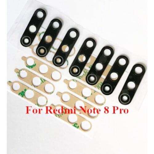 100Pcs For Redmi Note 9 8 Pro 9C Note 10 5G 10X 10S Rear Back Camera Glass Lens With Sticker