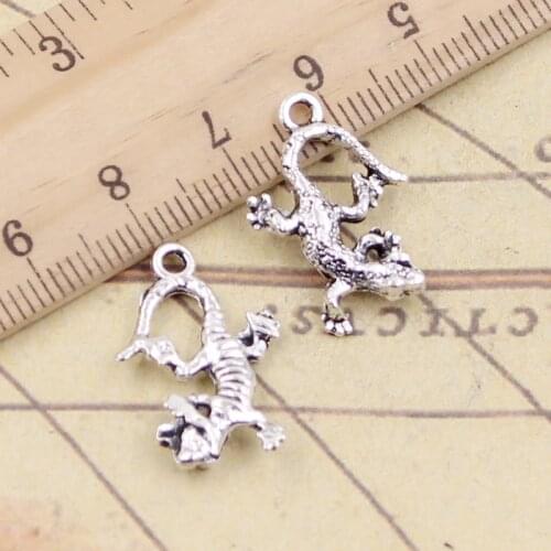 20pcs Charms Gecko Lizard 21x15mm Tibetan Silver Color Pendants Antique Jewelry Making DIY Handmade Craft