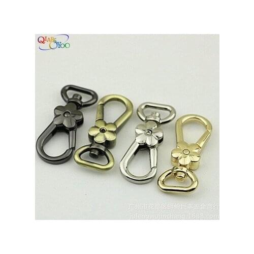4pcs Swivel Trigger Clips Snap Hook Buttons Plum shape Metal Luggage Bag Buckle Lobster Clasps Key Chain For 13mm DIY Accessorie