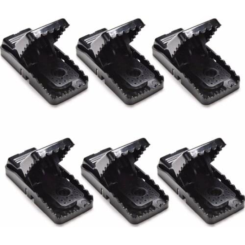 6pcs Black Mouse Trap Heavy Duty Rat Catching Mice Trap Reusable Snap Rodent Bait Catcher Easy Use