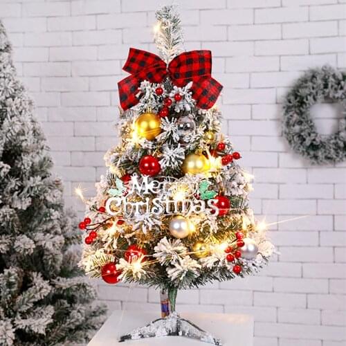 60cm Artificial Tree Wall Hanging Ornament Tiny Cute Christmas Tree LED Kids Gifts Toys Christmas Village Decor no battery New